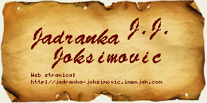 Jadranka Joksimović vizit kartica